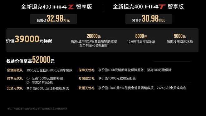 三大优势打造潮酷越野SUV价值标杆，全新坦克400预售30.98万元起